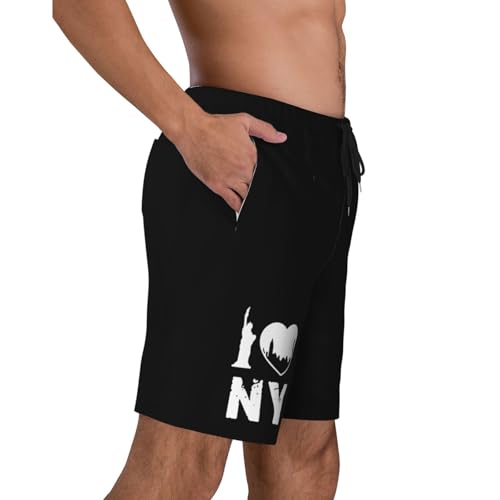 I Love New York Men's Quick-Dry Board Shorts 7" - Swim Trunks Summer Hawaii Beach 6