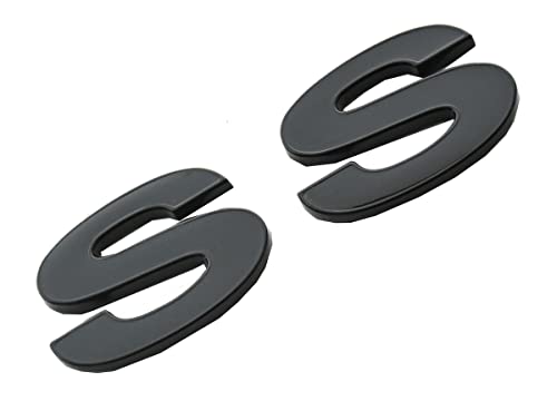 Image of 2pcs (Pair) SS Fender Emblems Replacement for 96-02 Camaro SLP SS Badge New Reproduction 12369966R (Gloss Black), (CH-SS)