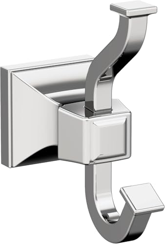 Image of Amerock Mulholland Double Prong Chrome Wall-Mounted Hook