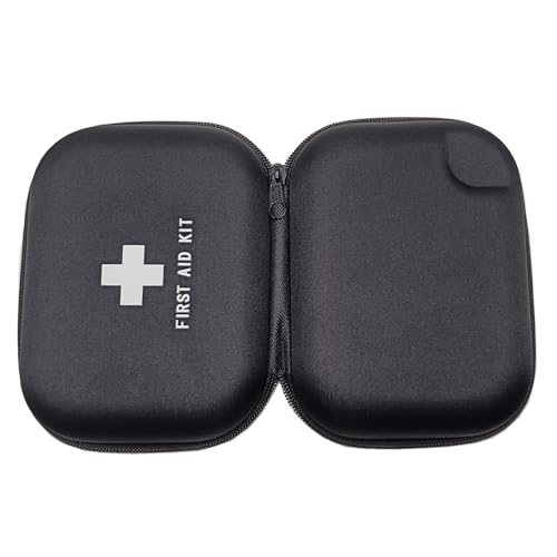 Image of First Aid Hard Case Empty First Aid Hard Case First Aid EVA Medicine Red Medical Bag for Home Health Emergency Pets Dog First Responder Camping Outdoors (Round 6.8x5.3x2.2 inch)