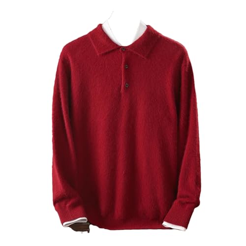 Dcvmvmn Men's Cashmere Sweater Casual Business Pullover Winter Warm Knit Base Jumper Rusts