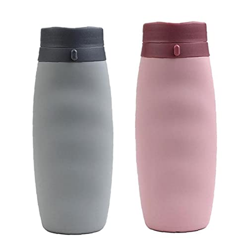 NIDONE Inklapbare Waterfles Outdoor Vouwen Compressie Drink Flessen Siliconen Reizen Cup Roze - Image 3