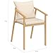 IDMarket - Set aus 4 Gartenstühlen Malta Metallgestell in Holzoptik, Riemen und Kissen in Beige