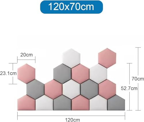 Paneles de pared tapizados hexagonales decorativos para aislamiento acústico de dormitorios 3