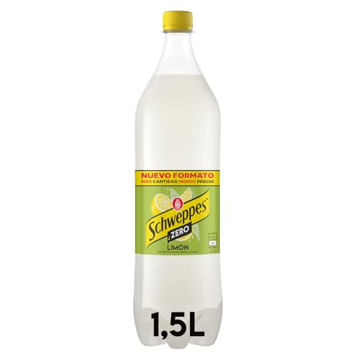 Schweppes Limón Zero, Refresco sin Azúcar ni Calorías - Botella PET 1,5 L