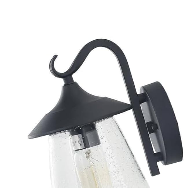 LALUZ Black Outdoor Wall Lights Farmhouse Wall Sconce Light Fixtures