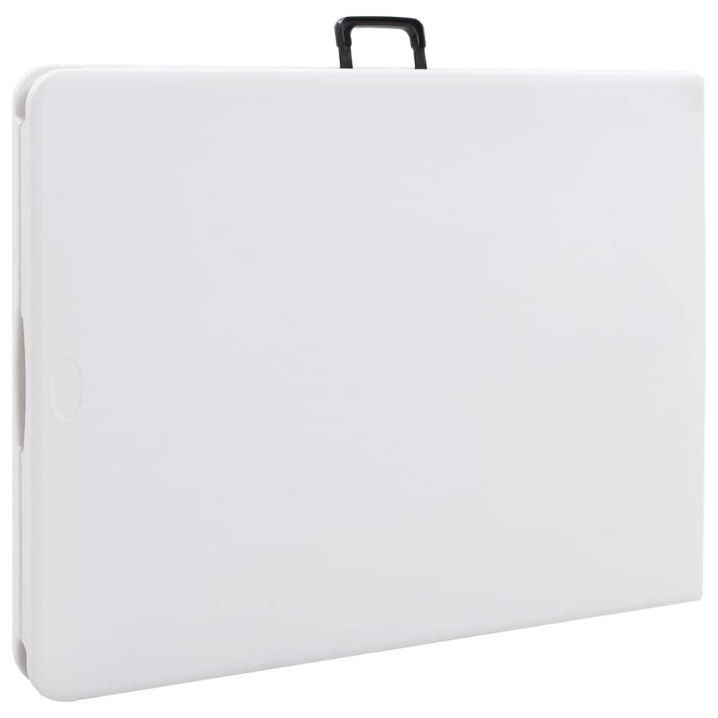 Stół ogrodowy, składany, biały, 180 x 72 x 72 cm, HDPE, wytrzymały stół składany z uchwytem do noszenia, dla 6 osób, idealny do aktywności na świeżym powietrzu, na kemping i imprezy