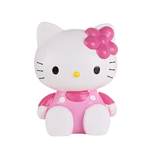 Kids Cute Large Piggy Bank 500 to 3000 Coins Plastic Banks for Kids Cartoon Piggy Bank Cute Hellokitty Coin Bank for Girls, Hellokitty Decorative Piggy Bank Plastic Toy with Coins Pink Piggy Bank (M)