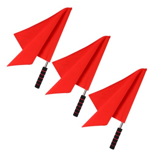 GOOHOCHY 3pcs Soccer Referee Flags Handheld Signal Flags for Sports Racing Conducting Flag