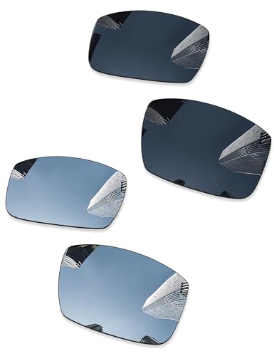 Image of 2 Pairs Ploarized Replacement Lenses for Oakley Gibston OO9449 Sunglasses - Black + Silver Titanium