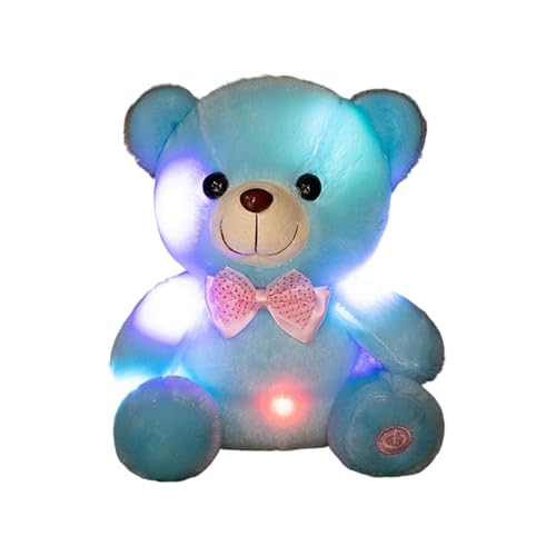 Genérico Animal de peluche luminoso – oso lindo colorido de 20 centímetros | oso de pajarita de peluche de juguete – para niños y niñas, sofá, dormitorio, oficina, casa, sala de estar, dormitorio