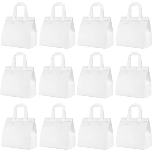 Chanseen 12Pcs White Insulated Take Away Bags Disposable