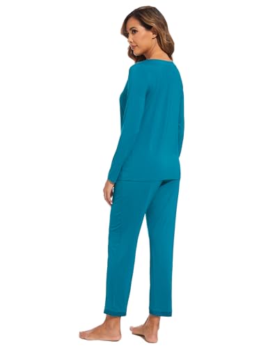 Image of GYS Women's Bamboo Viscose Long Sleeve Pajamas Set