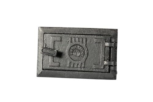 Revisionstür für Öfen aus Gusseisen 17 x 10,5 cm – Kamintür, Revisionstür für Pizzaofen, Holzofen, Steinofen & Kamin – Aschetür mit Griff & Montageplatten (Antikes Kupfer) (Schwarz) Revisionstür für Öfen aus Gusseisen 17 x 10,5 cm – Kamintür, Revisionstür für Pizzaofen, Holzofen, Steinofen & Kamin – Aschetür mit Griff & Montageplatten (Antikes Kupfer) (Schwarz)
