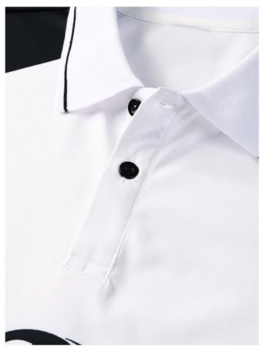 Men's Color Block Short Sleeve Golf Shirts Button Collared Business Work Athletic Tennis Shirt3