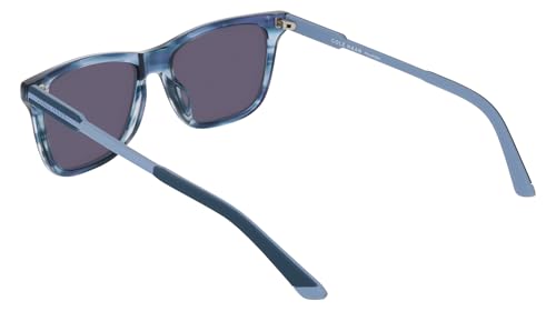 COLE HAAN Men's CH6086 Polarized Square Sunglasses, Navy Horn, 54/17/1454