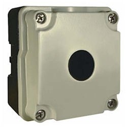22mm Pressure Die Cast Aluminum Enclosure, 1 Position, 2x1/2"x14 NPT Cable Entry, Black Base, Pebble Gray Cover, 80mm(L)x90mm(W)x52mm(H)