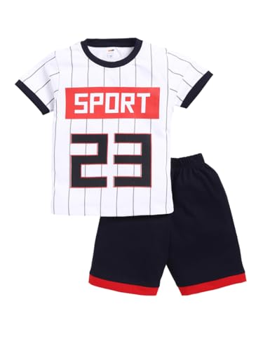 Image of LITTLE NINJA Pure Cotton Knee Length Half Sleeve Numerical Printed Tee & Shorts Set - Black 0-6M