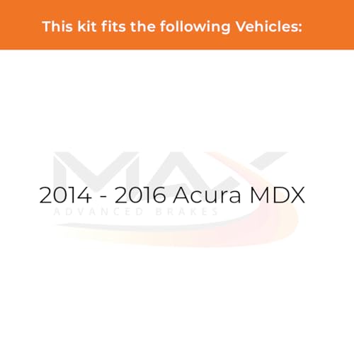 Image of MAX Advanced Brakes - Rear Brake Kit For 2014-2016 Acura MDX| Carbon Ceramic Brake and Rotor Kit| Daily Performance Geomet Coated Cross-Drilled Brake Rotors