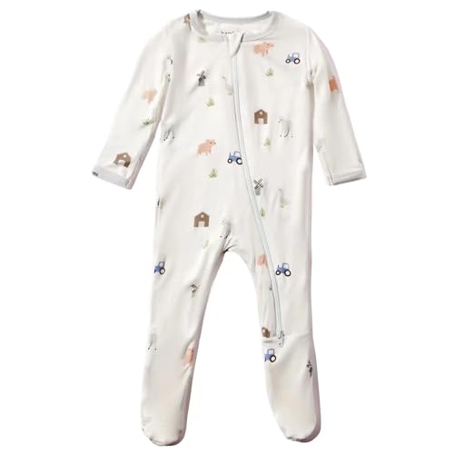 Image of Bamboo Little Soft Baby Footie Pajamas, Baby Clothes, Newborn Sleepers, 95% Viscose and 5% Spandex, 0-24 Months