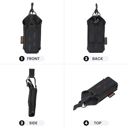 EXCELLENT ELITE SPANKER Tactical Molle Radio Pouch Nylon Adjustable Walkie Talkie with Elastic Cord Radio Holster for Police Security Rescue - Image 5