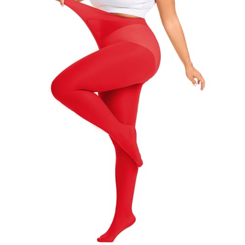 Image of American Trends Plus Size Tights for Women Semi Opaque Stockings High Waist Pantyhose Nylons Soft Stretchy Tights