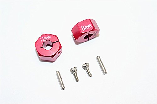 GPM Thunder Tiger Kaiser XS Upgrade Parts Aluminum Wheel Hex (12mm X 8mm) - 2Pcs Set Red