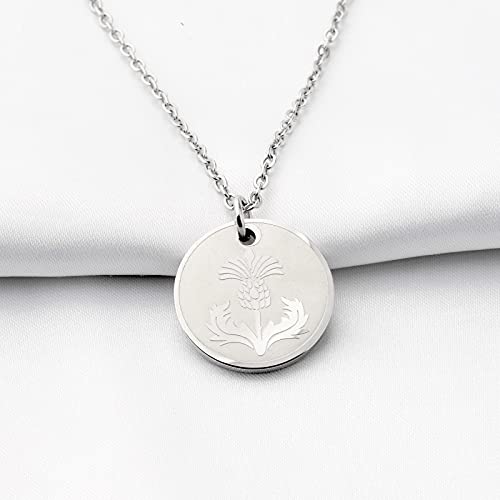 bobauna Inspired Jewelry Scottish Thistle Disc Pendant Necklace Gift3