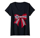 Photo Gallery donna norvegia norwegian pride flag girl coquette bow ribbon maglietta con collo a v Photo Gallery donna norvegia norwegian pride flag girl coquette bow ribbon maglietta con collo a v