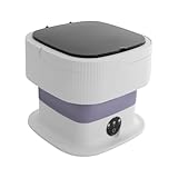 Mini Tragbare Waschmaschine 40W Freistehend Camping Miniwaschmaschine 10L Modern Faltbare Reisewaschmaschine 320rpm Campingwaschmaschine für T-Shirts, Unterwäsche, Socken 30 * 30 * 28cm (Lila)