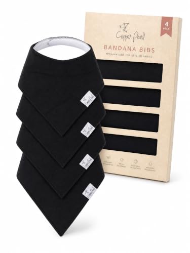 Image of Copper Pearl Baby Bibs 4 Pack, Bandana Drool Bibs for Baby Girl & Boy, Soft Cotton Bibs for Drooling and Teething