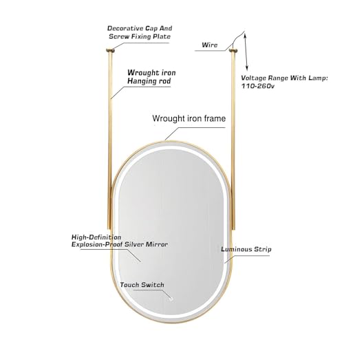 Miroir ovale LED modulable pour créer une ambiance bain de maison