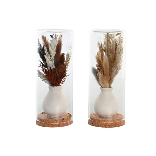 DECORACION FLOR SECA CRISTAL 8,5X8,5X20 2 SURT.