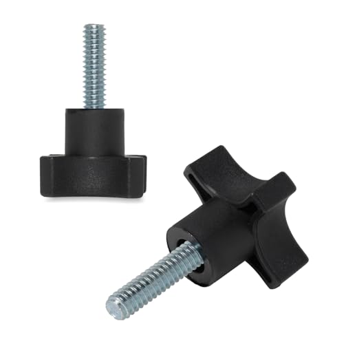 Image of POWERTEC 10 Pack 5 /16 inch-18 4 Point Knobs with 1 inch Threaded Stud, Thumb Screw Knobs with bolts for Lawn Mower, Umbrella Base, Woodworking Tools & Jigs, Clamps (QNB3009-P2)