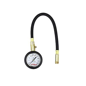 Accu-gage by Milton Dial Tire Pressure Gauge with Straight Air Chuck and 11 in. Braided Hose – ANSI Certified for Motorcycle/Car/Truck Tires (0-100 PSI)