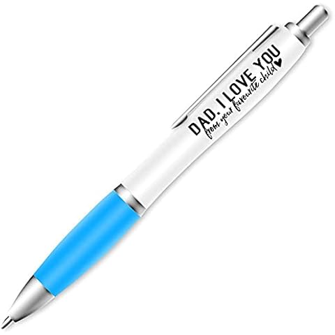 Dad I Love You Ballpoint Pen - For Dad's Birthday or Father's Day - Funny Cute Stationery Gift for him from the favourite child - Office Desk Accessories Cover