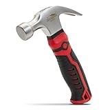 HOUSERAN Small Hammer 12oz, Claw Hammers for Picture Hanging, Martillos De Construccion, Small Hammer for Women, Suitable for Family, Camping, Stakes, DIY, Red x Black