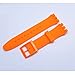 Lijinlan Replacement Silicone Band for Swatch 17mm 19mm 20mm, Waterproof Wristband Watch Strap for Swatch (19mm, Orange)