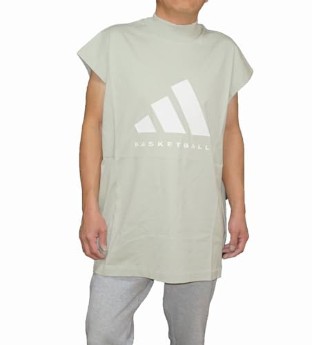 adidas(アディダス) バスケットボール メンズ Tシャツ ノースリーブ (L, グレー系)