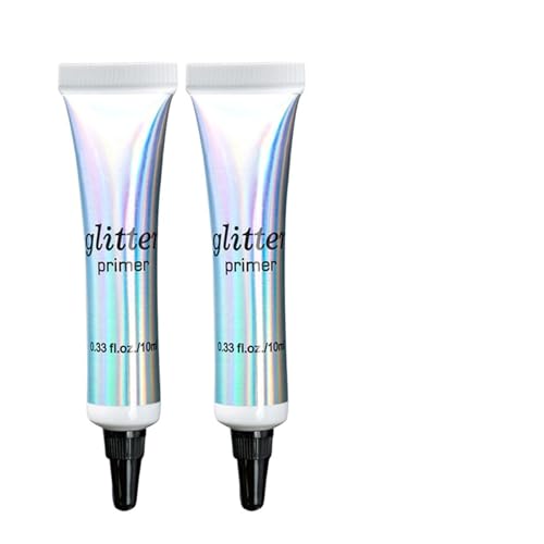 2 Stück Professional Makeup Basis, Glitter Primer Lidschatten Applikator Glitzer Gesicht Make-Up Lidschatten Lippenstift Basis Primer Foundation, Fixiergel Für Losen Glitzer, Lidschatten Und Pigment