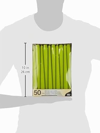 Papstar 81113 50 Candlesticks Diameter 2.2 x 25 cm Lime Green