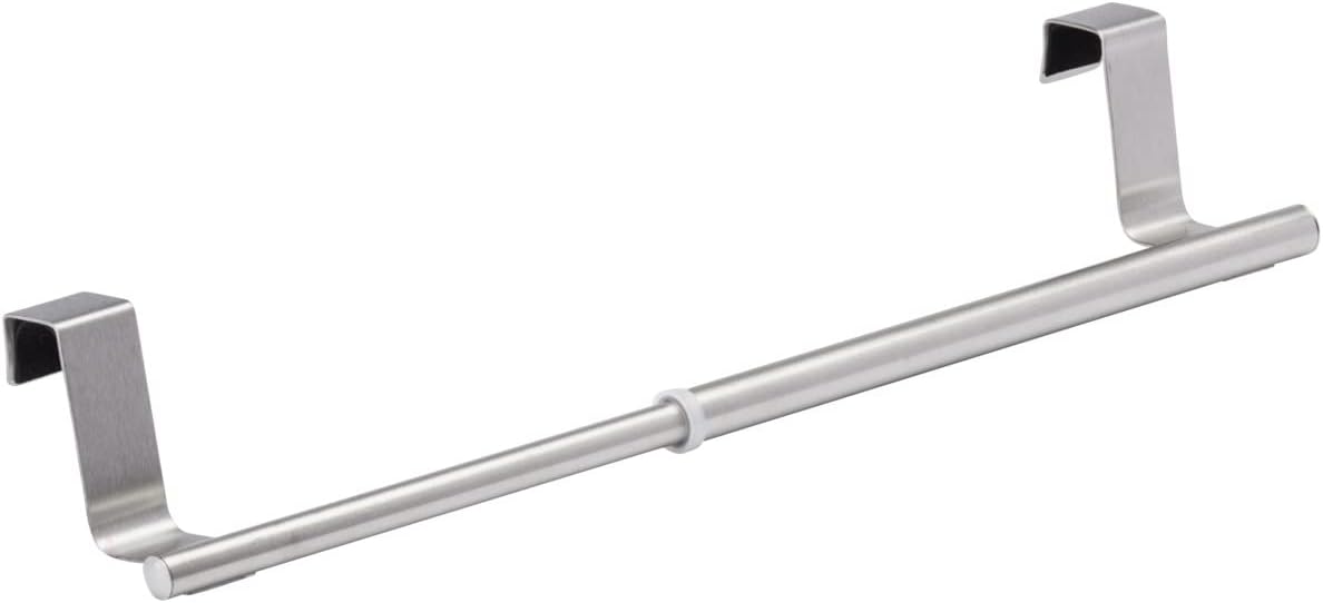 WENKO Porte-serviettes à suspendre télescopique - extensible, Acier inoxydable, 22-35 x 6 x 7 cm, Argent mat