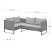 SVITA Kansas Rattanlounge Gartenmöbel Set Sitzgarnitur Outdoor Sitzlounge Terrasse Gartensofa Kissenbox Tisch Polyrattan Stahlgestell Grau