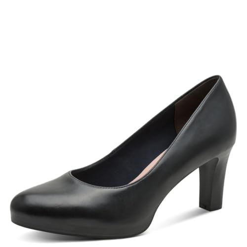 Tamaris Escarpins femme à talon bloc cuir bleu 39 EU