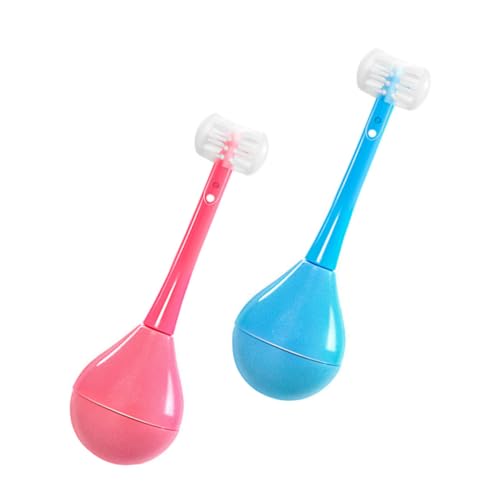 Holibanna 2Piezas Cartoon Toothbrush Manual Toothbrushes With Unique Cup Design Soft Bristles For Gentle Cleaning For Children Portable And Ergonomic