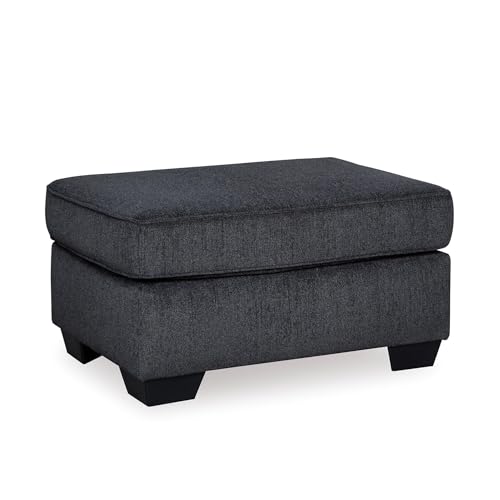 Image of Signature Design by Ashley Rectangular Chenille Living Room Ottoman, Gray
