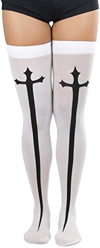 Image of ToBeInStyleWomen's Gothic Cross Opaque Thigh Hi