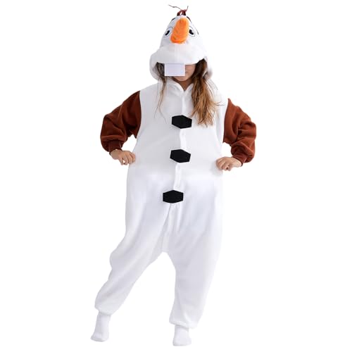 Reviews de Olaf cara para comprar online. 35 Beauty Shine - Pijama unisex de una pieza para adultos, disfraz de dibujos animados, Halloween, Navidad, ropa de dormir para el hogar, Olaf, Small