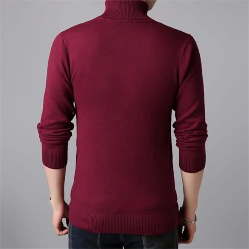 Men's Turtleneck Sweater Winter Thickened Warm Sweater Slim Fit Soft Long Sleeve Knit Pullover2
