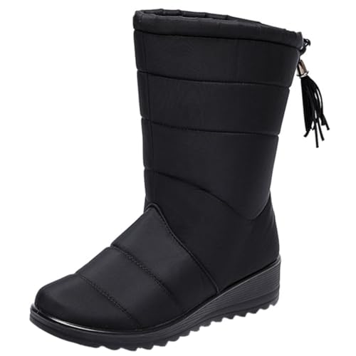 Bottines imperméables femme à semelle épaisse et fermeture éclair pour une stabilité d'hiver